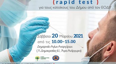 RAPID TEST-ΑΓΙΟΙ ΑΝΑΡΓΥΡΟΙ